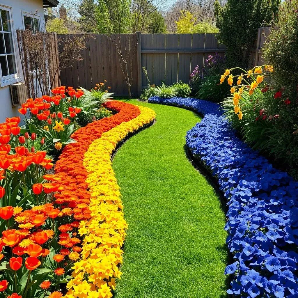 Color themed flower garden design