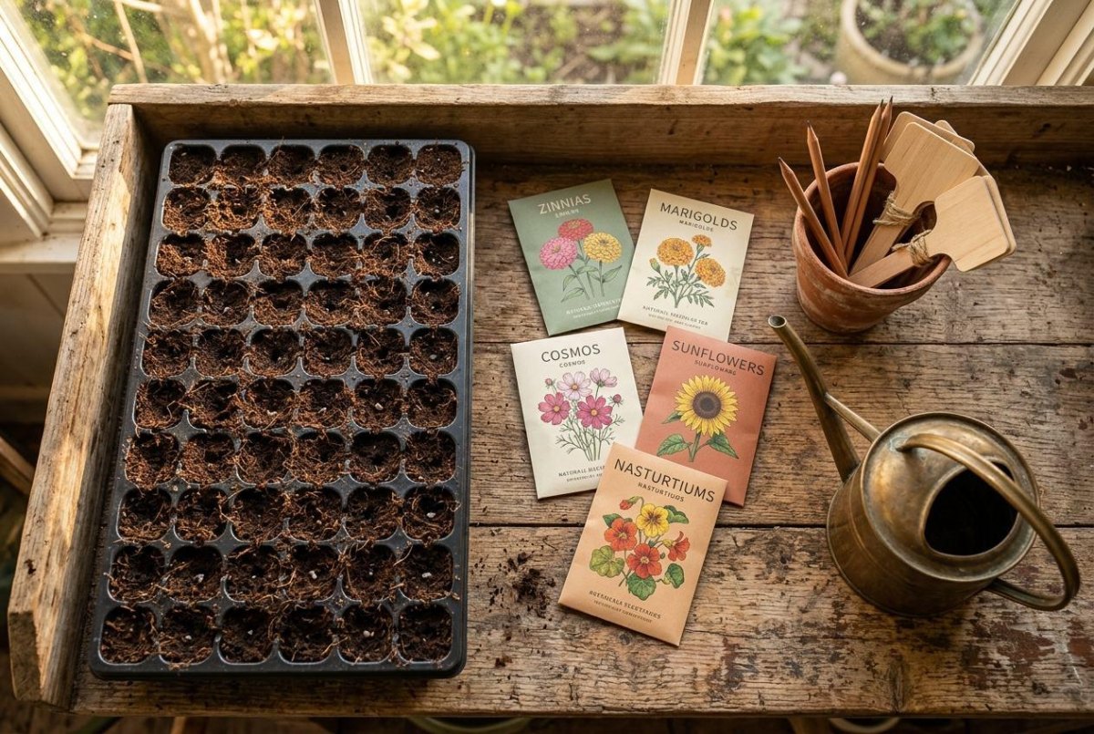annual flower seedlings indoors