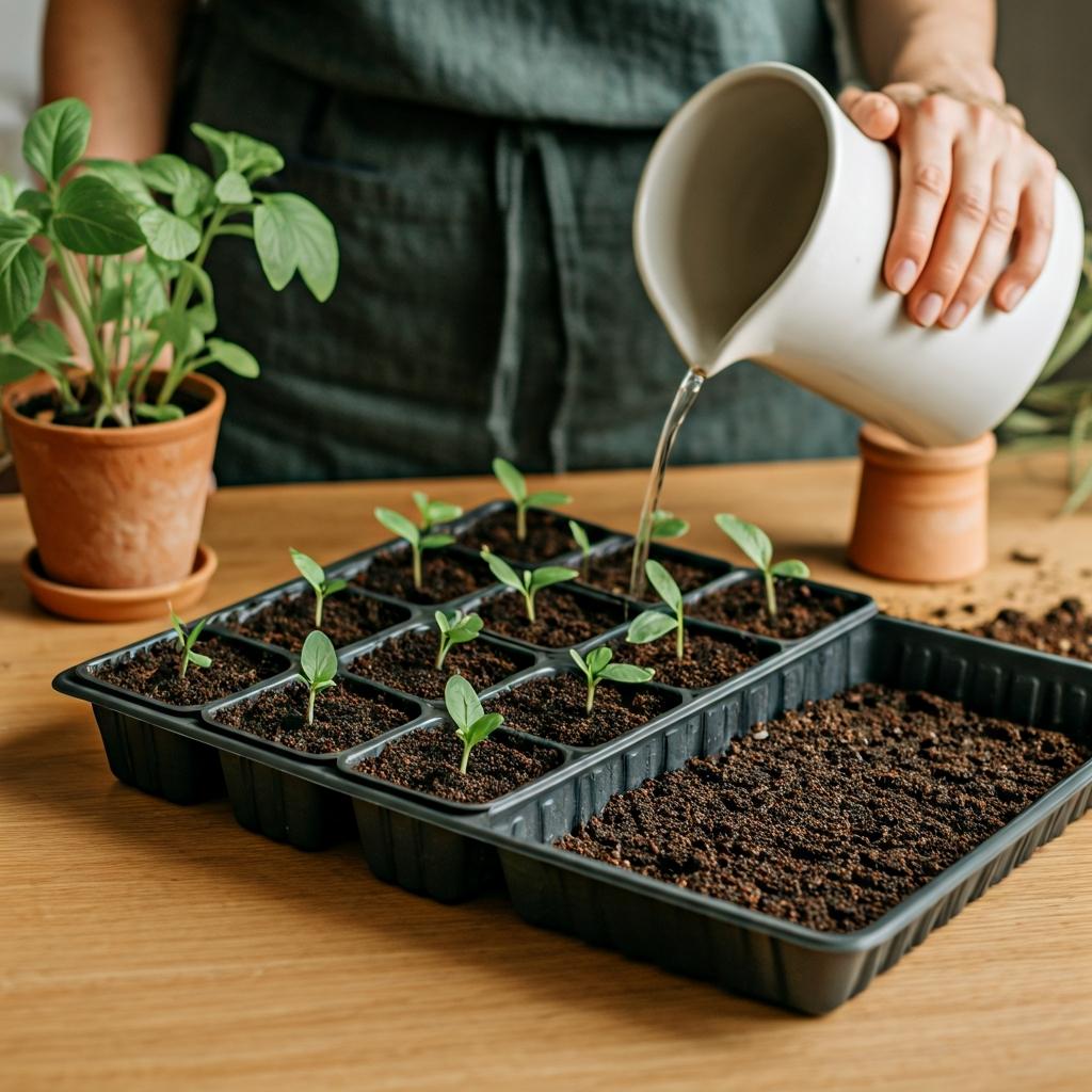 Bottom watering seedling trays