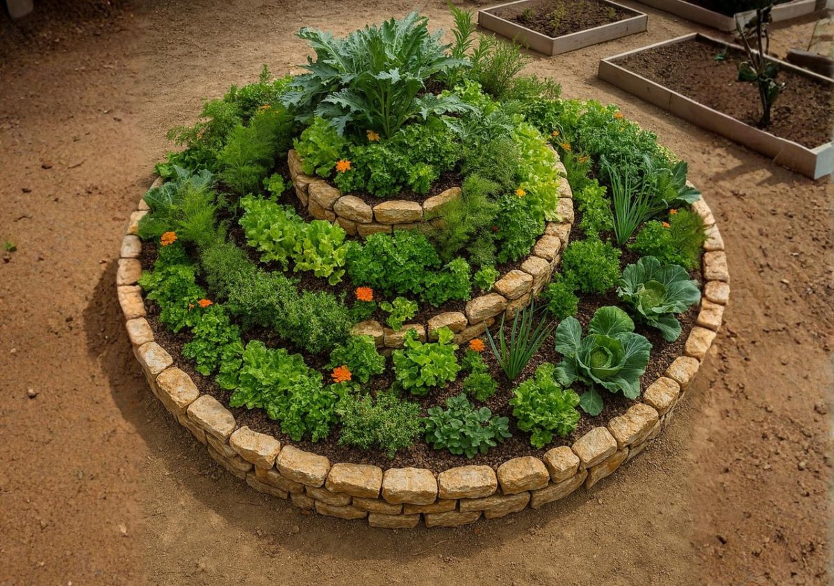 Circular raised garden bed