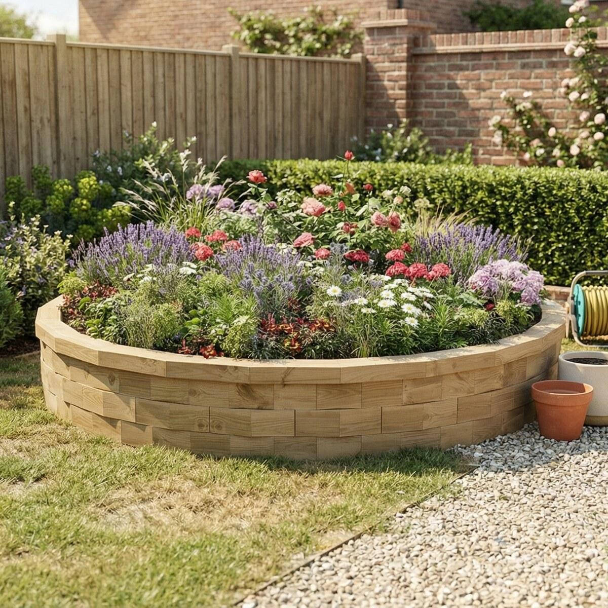 Circular raised garden bed