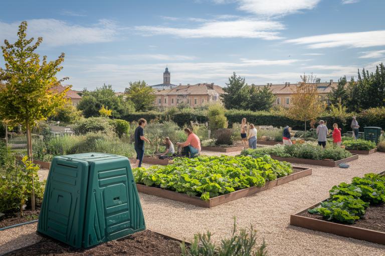 Community garden compost area