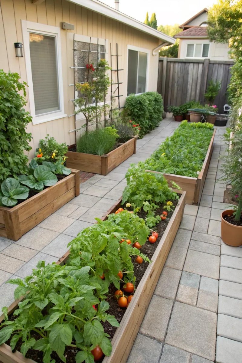 Patio container vegetable garden