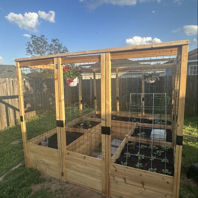 Small enclosed raised garden layout