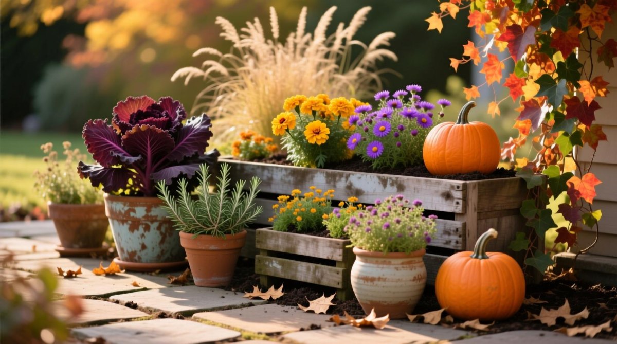 Wooden crate DIY fall planter