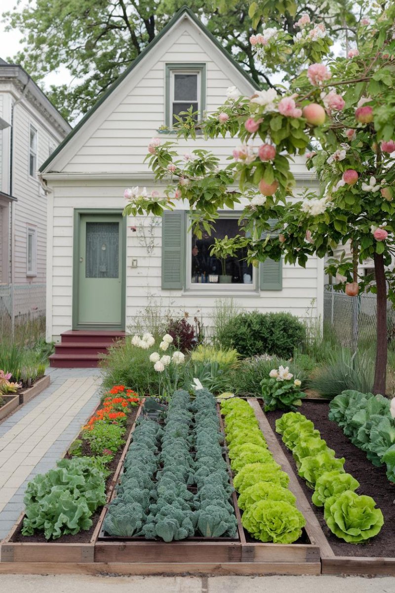 Front yard vegetable garden