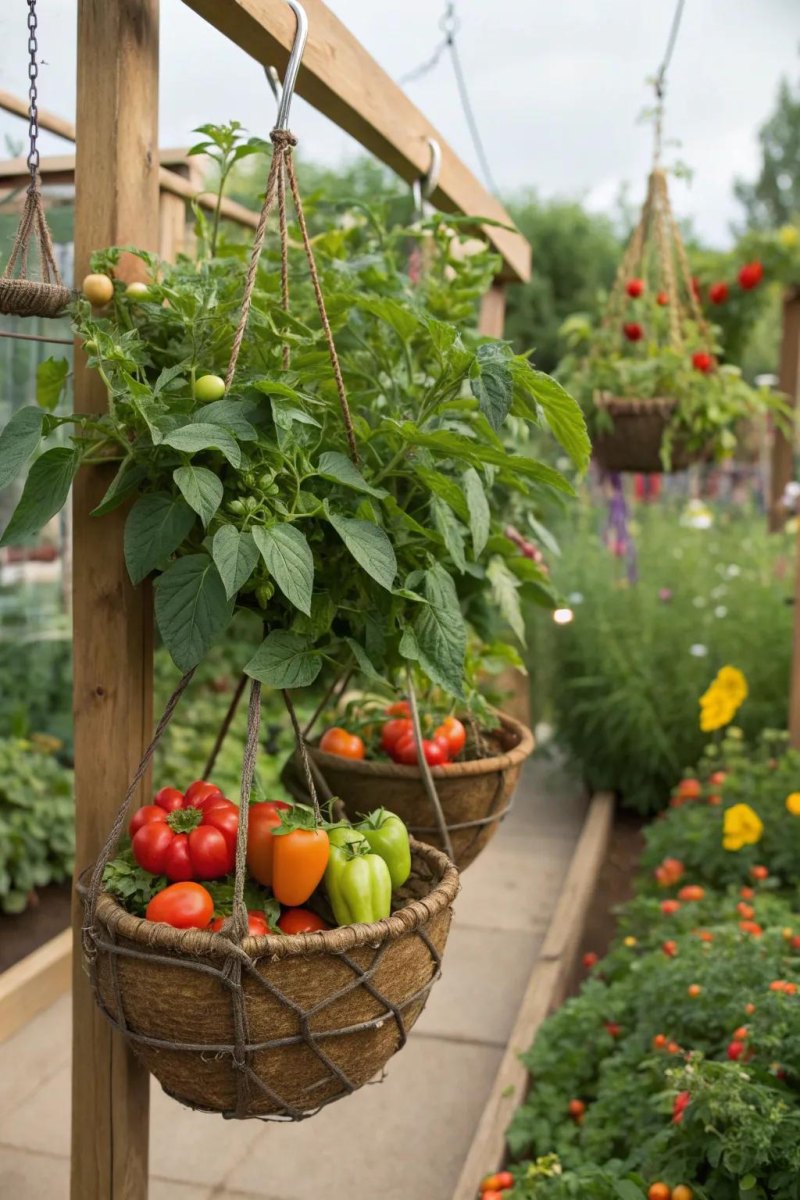 Hanging vegetable planters patio