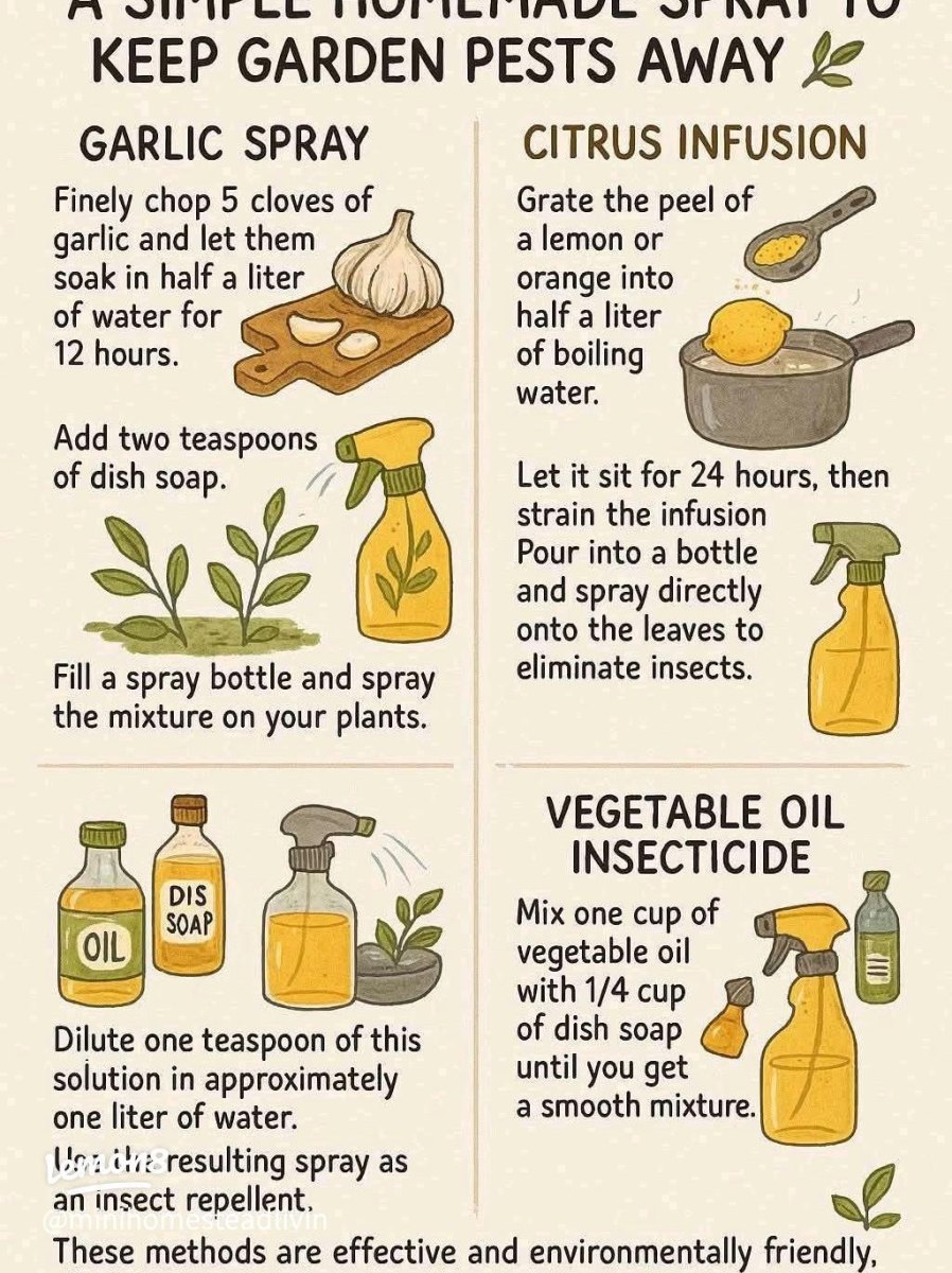Garlic and spray bottle garden remedy