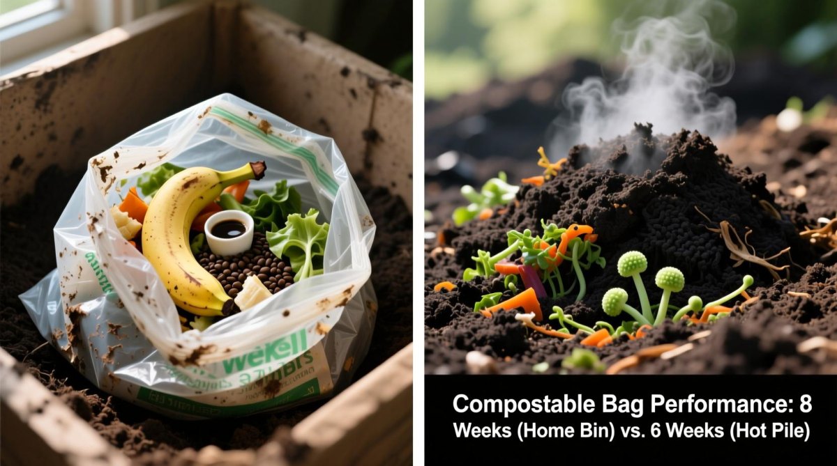 Bag breaking down in compost soil