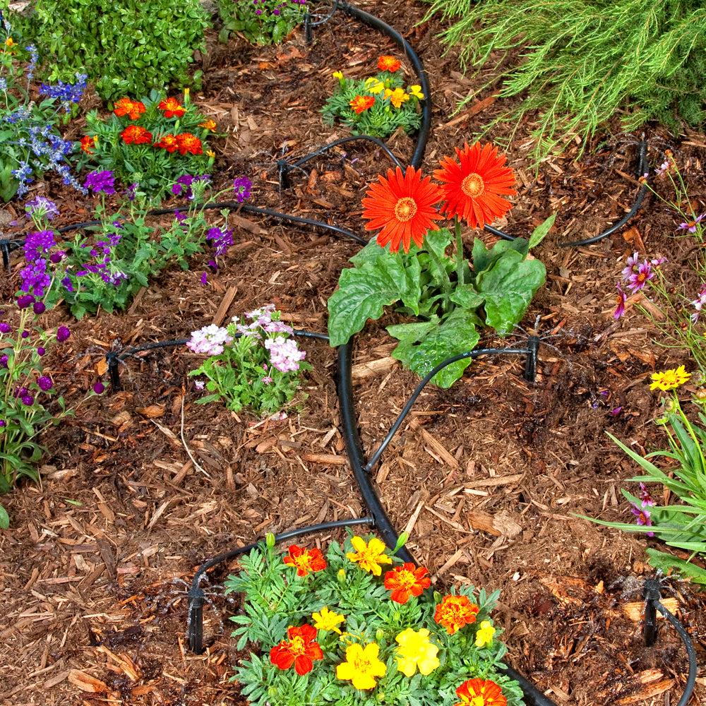 Drip irrigation flower beds