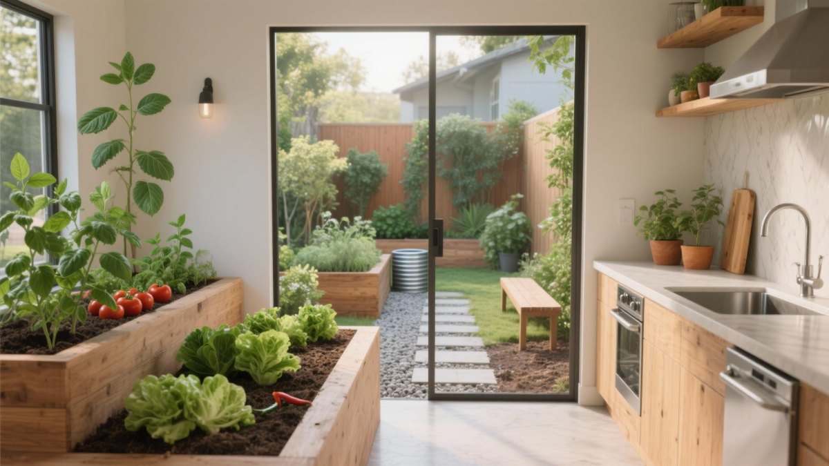 Kitchen doorstep veggie garden