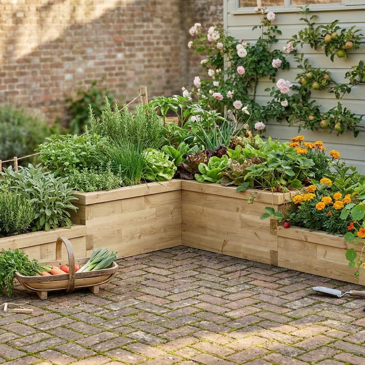L shaped vegetable garden