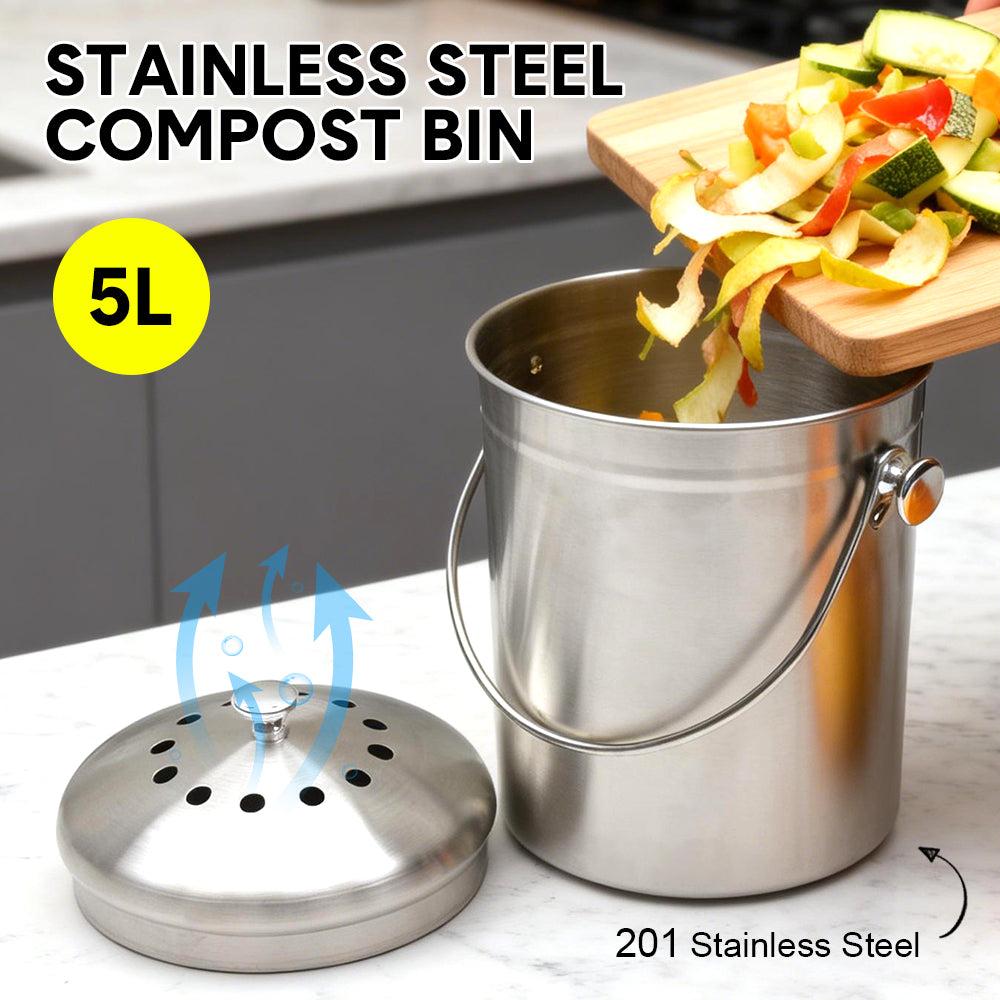 Large capacity kitchen compost bin