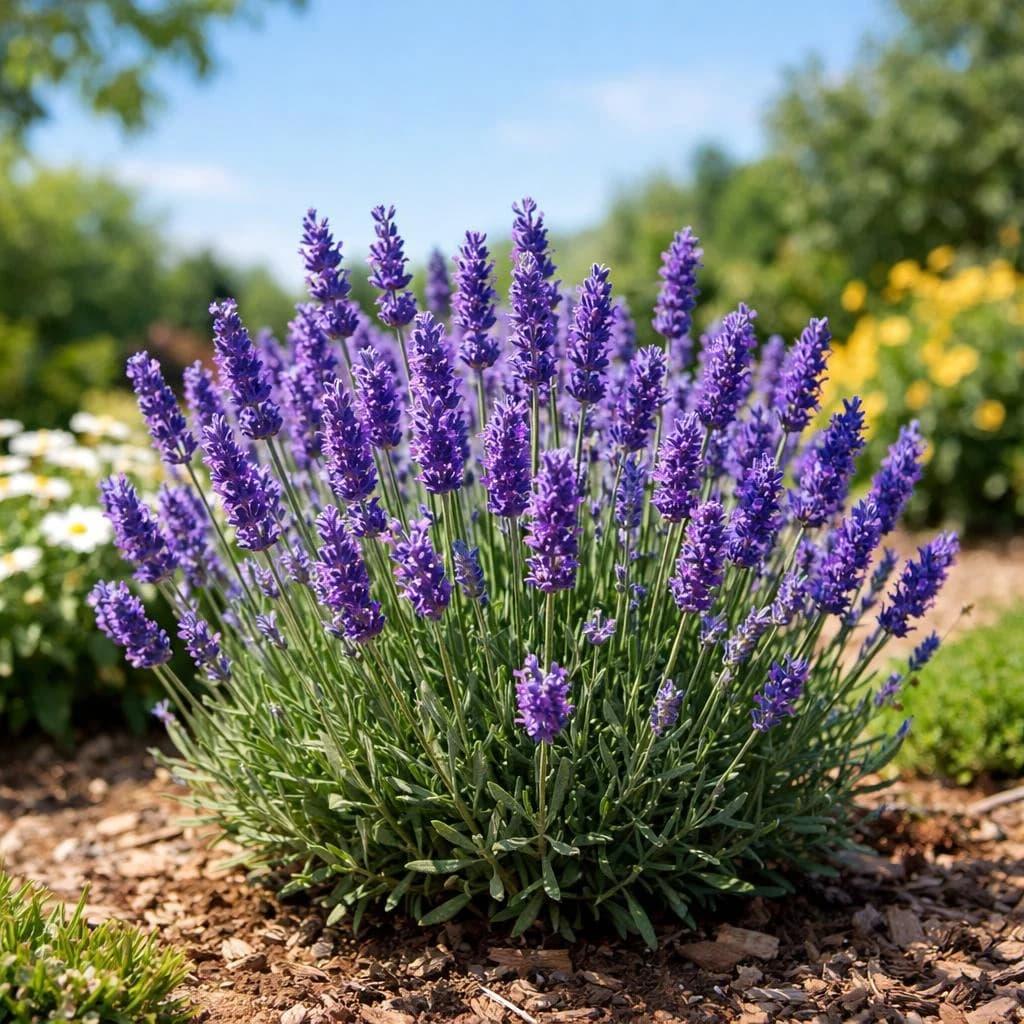 Lavender plant with purple flowers