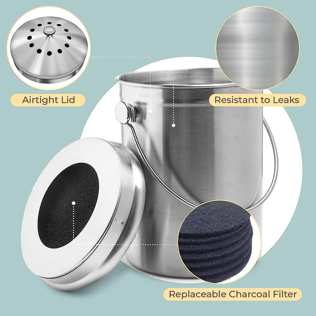 Compost bin with odor control filter