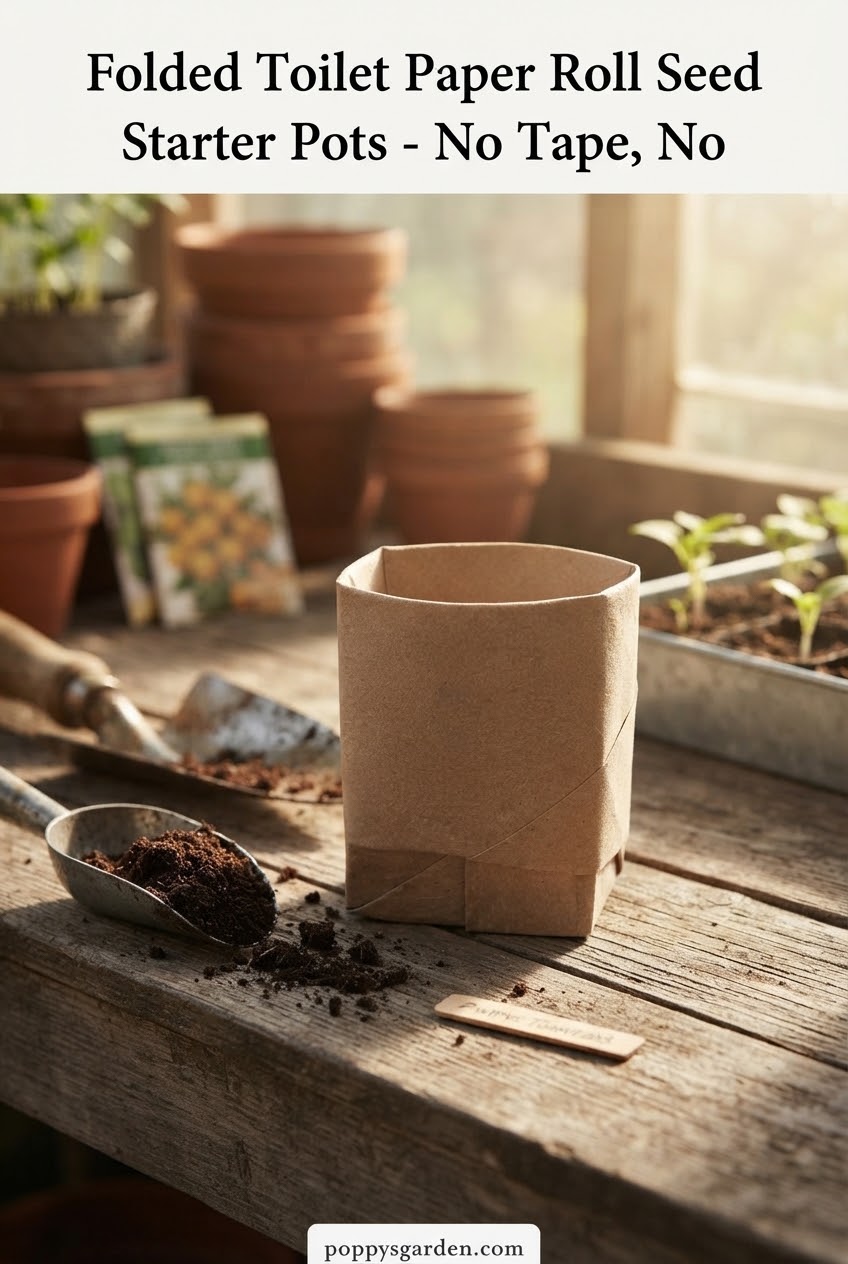 Folded Toilet Paper Roll Seed Starter Pots - No Tape, No