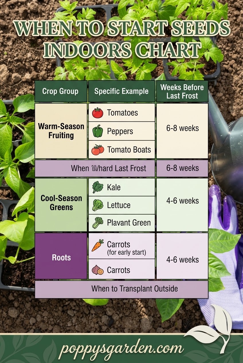 When To Start Seeds Indoors Chart