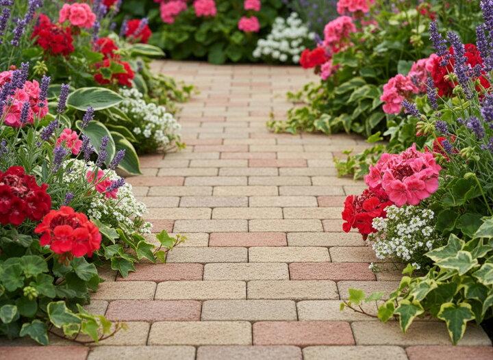 flower garden pathway design