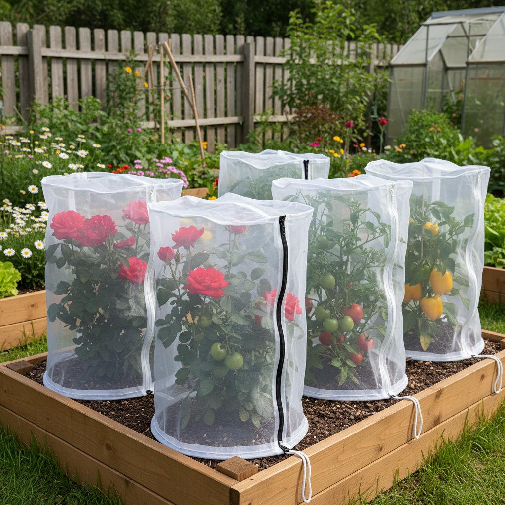 Netting protecting container plants
