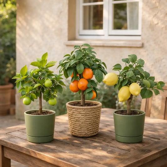 Dwarf citrus varieties in pots