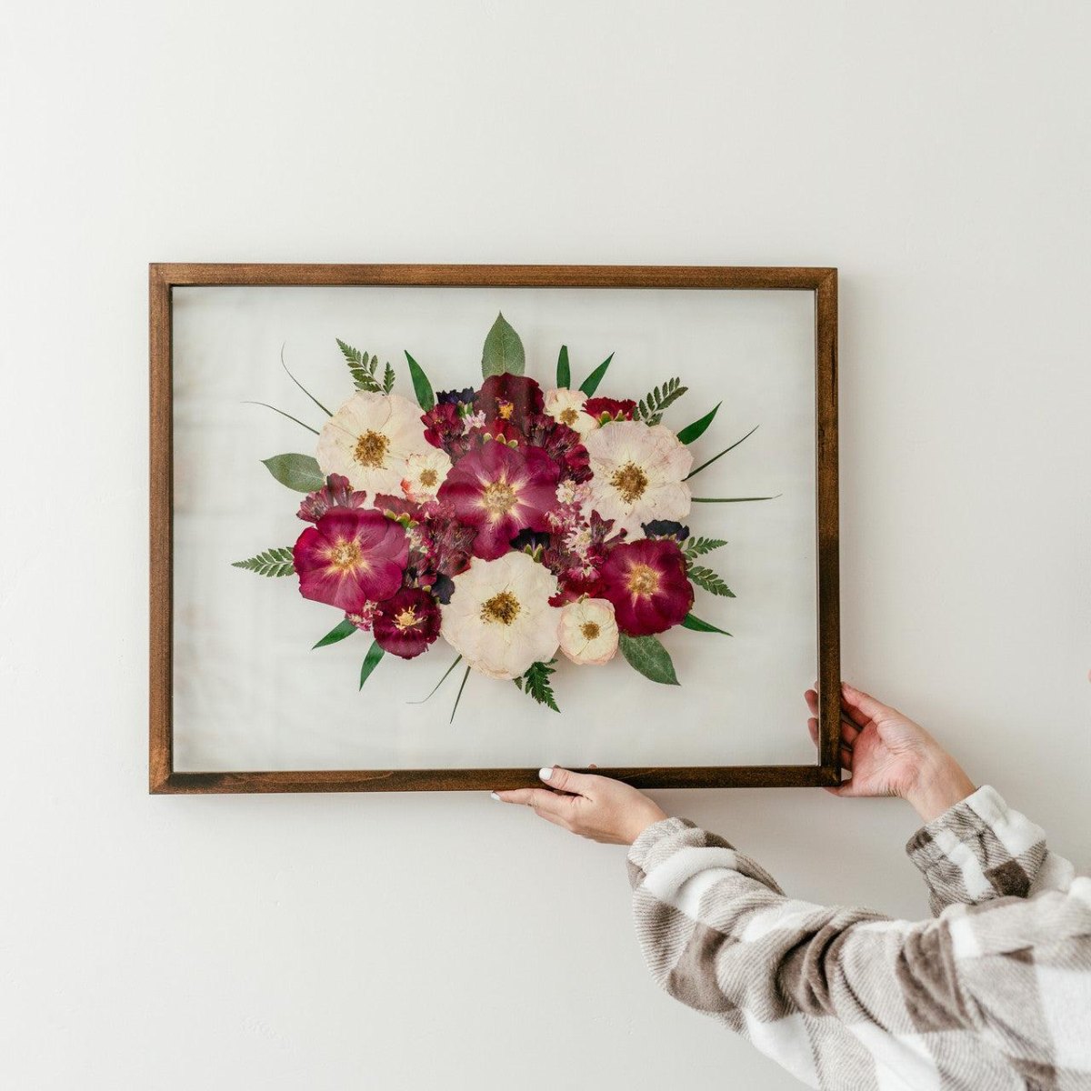Pressed flowers in a keepsake frame