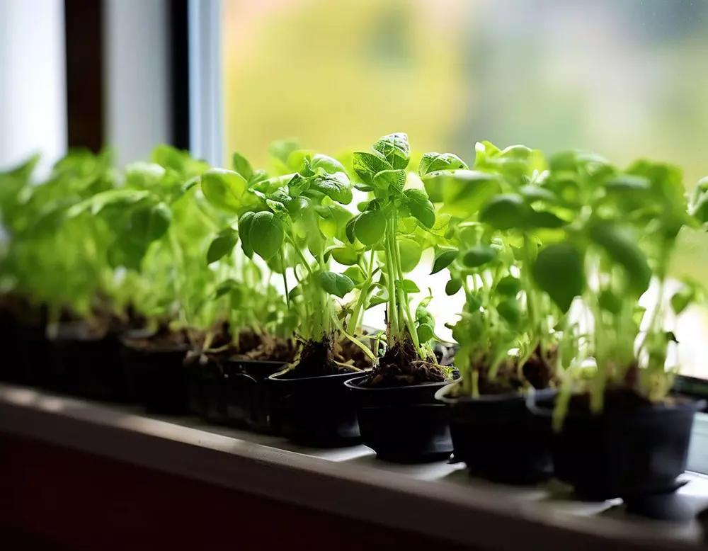 Compact seedlings under close light