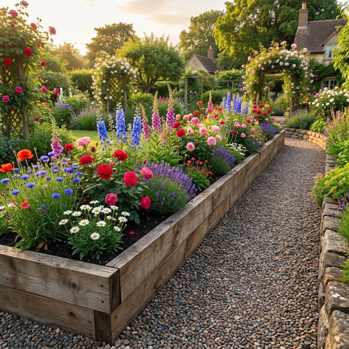 Raised flower bed garden