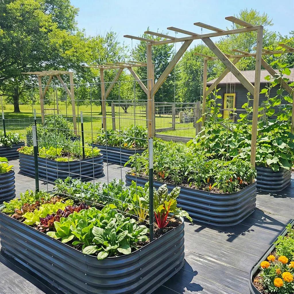 Raised container beds for vegetables