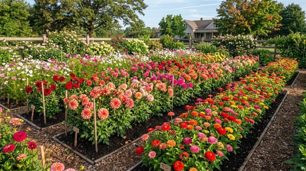 Colorful cut flower garden varieties