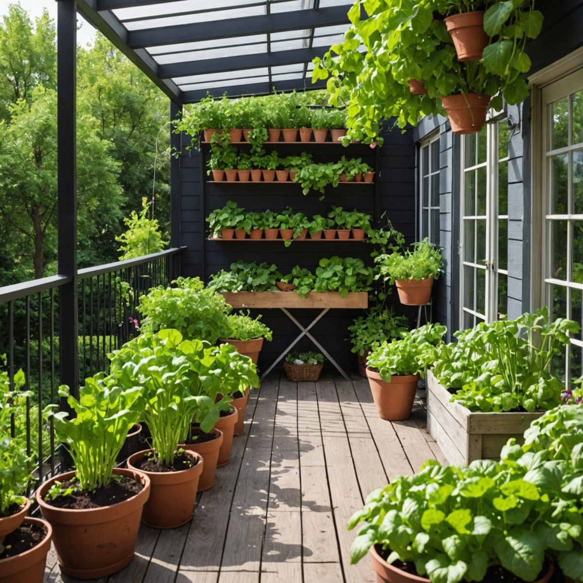 Shade tolerant balcony vegetable garden