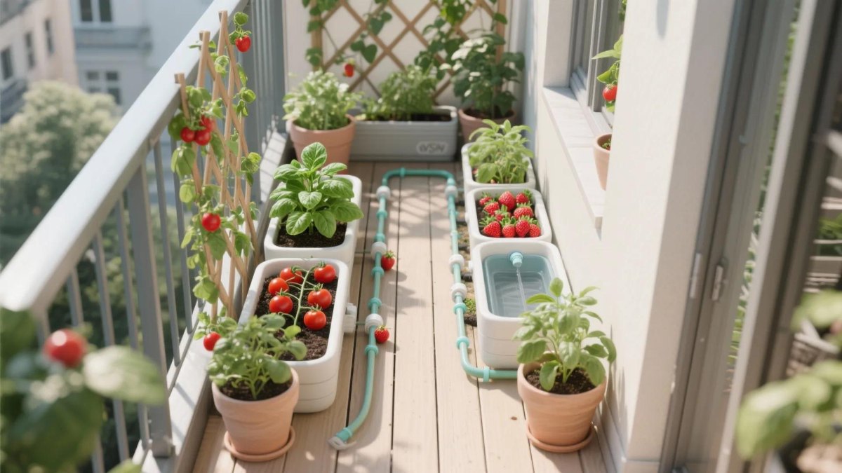 Smart irrigation balcony vegetable garden