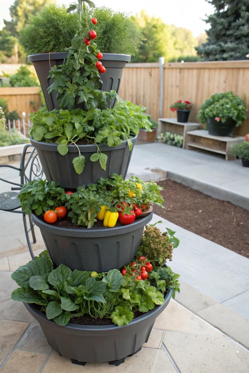 Tiered patio vegetable planters