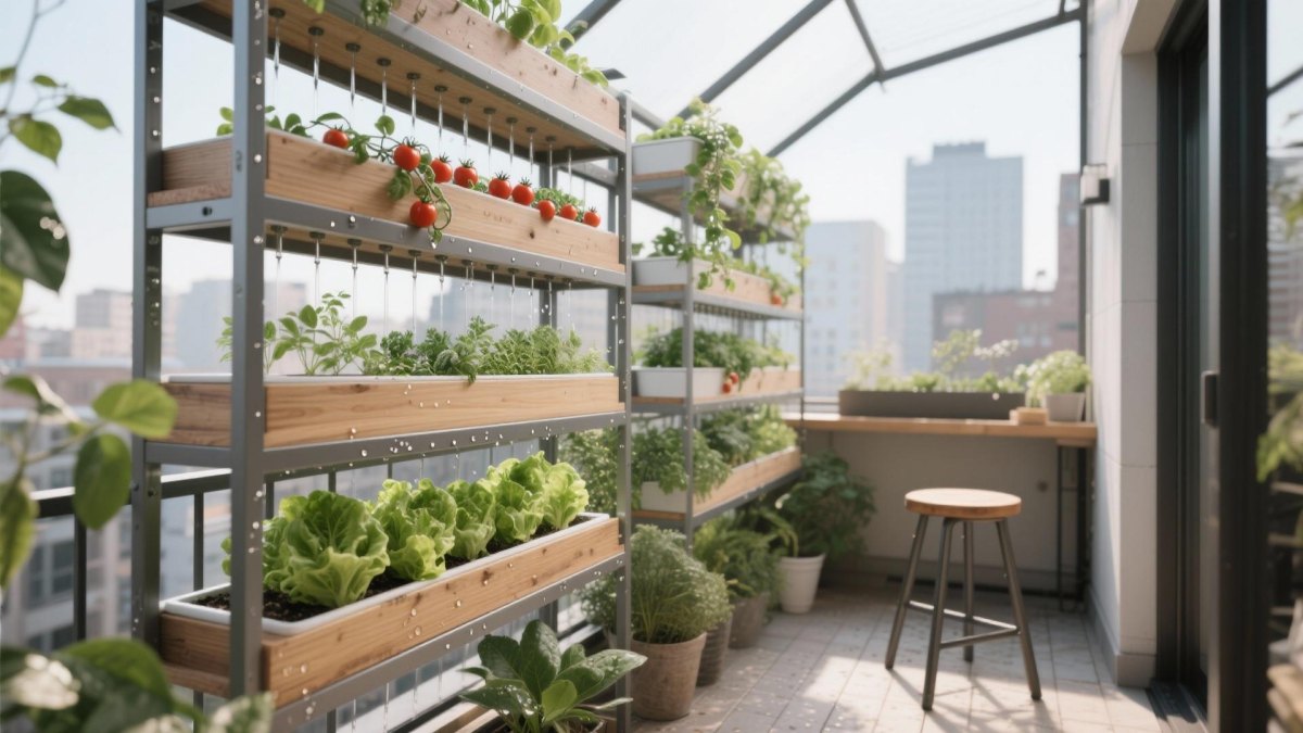 Tiered shelf balcony vegetable garden