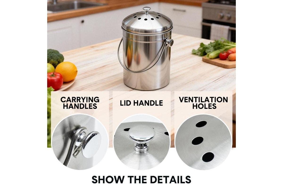 Ventilated countertop compost bin