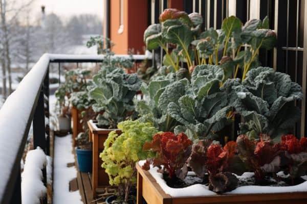 Winter balcony vegetable garden crops